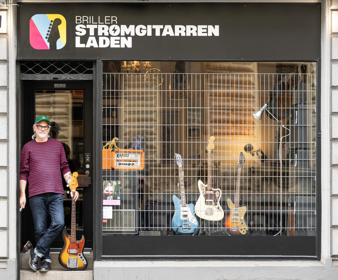 Bild vom schaufenster des Briller Stromgitarrenladen